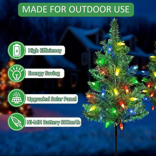 Solar Tree Lights with 80 Colorful Strawberry Bulbs - IPX4 Rated for Outdoor Patio and Garden Decor for Festivals, Driveways, and Parties